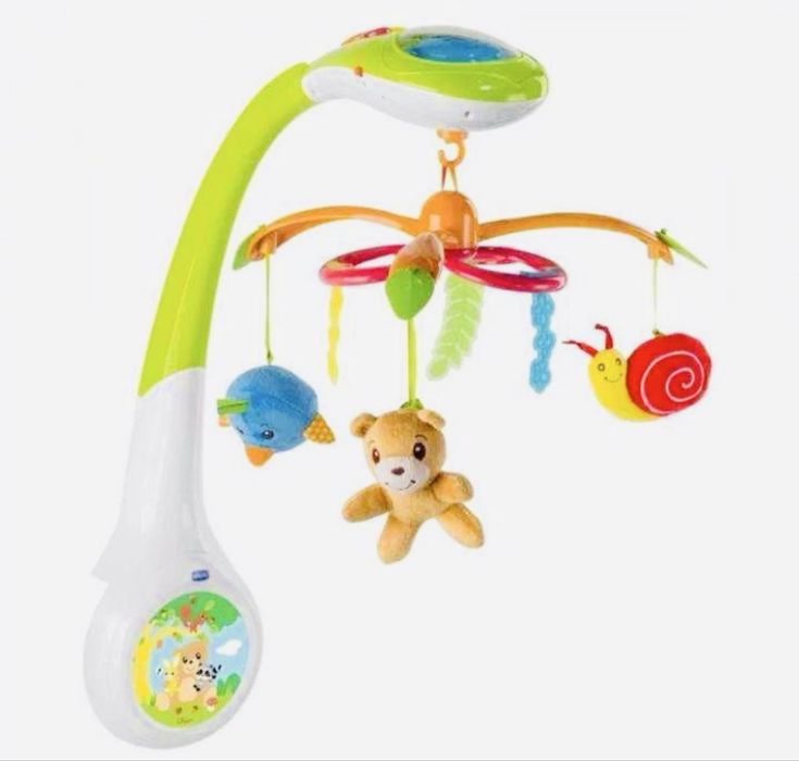 Музичний мобіль-проектор Chicco «Чарівний ліс» із м'якими іграшками!