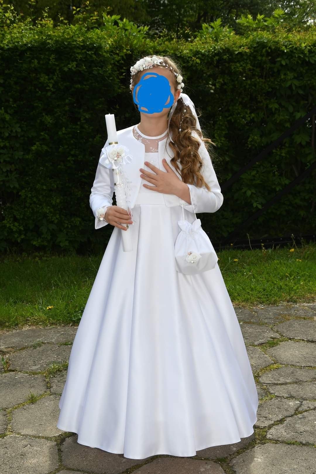 Sukienka komunijna z koronką  komplet 140