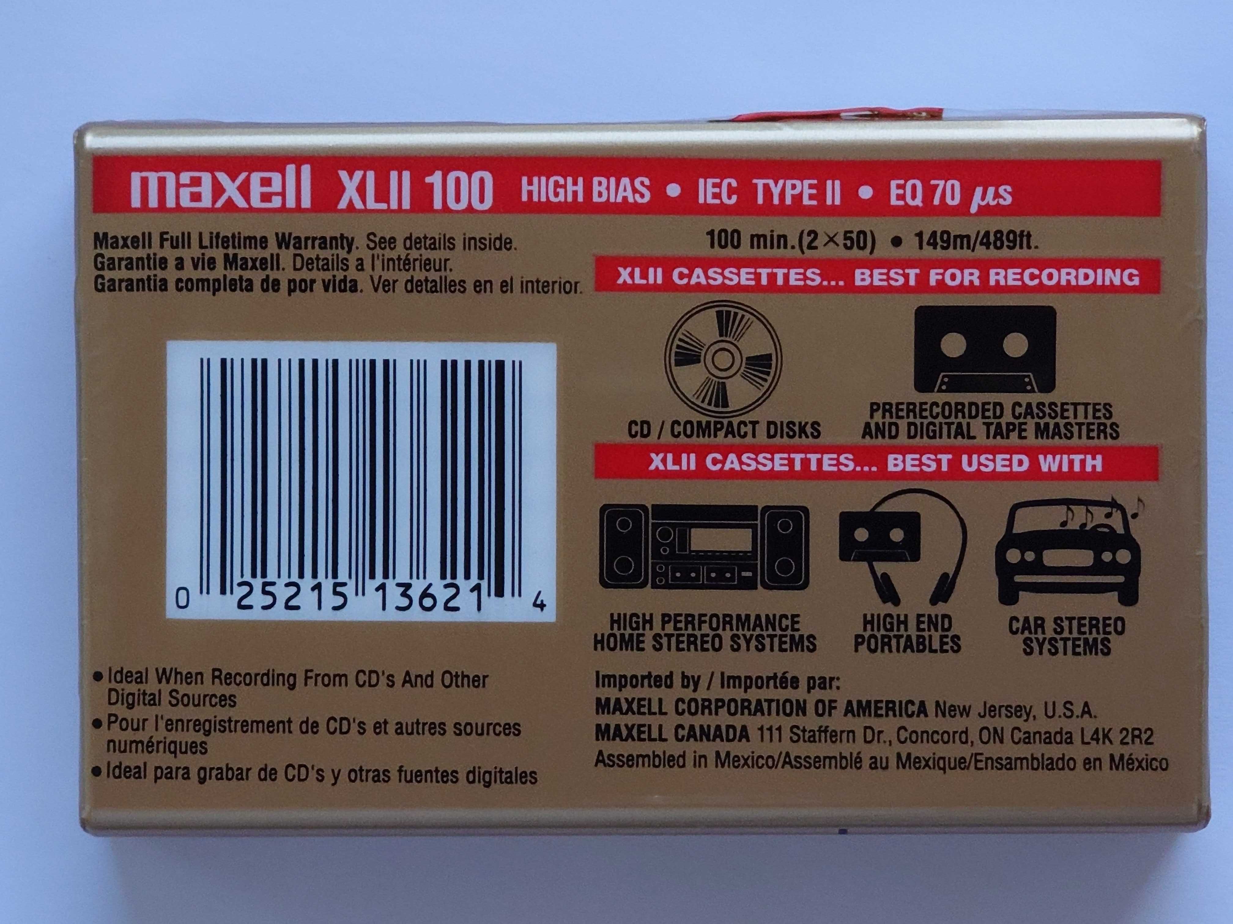 Maxell XLII 100 na rok 2000/2001 rynek Amerykański!