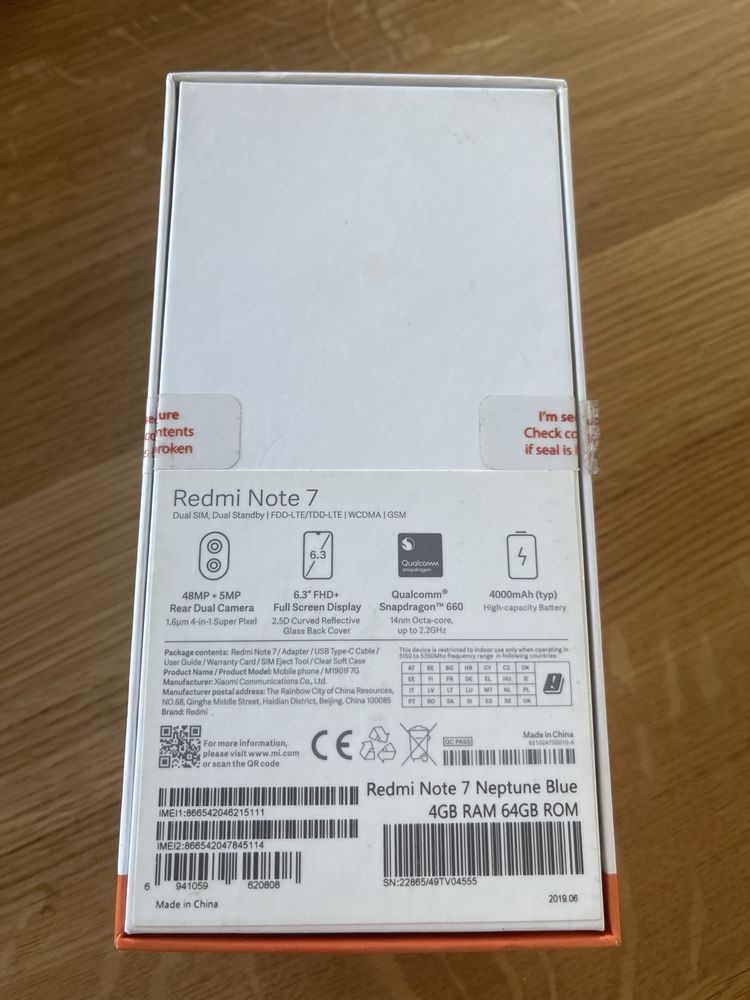 XiaomiRedmi Note 7  4GB RAM 64GB Neptune Blue