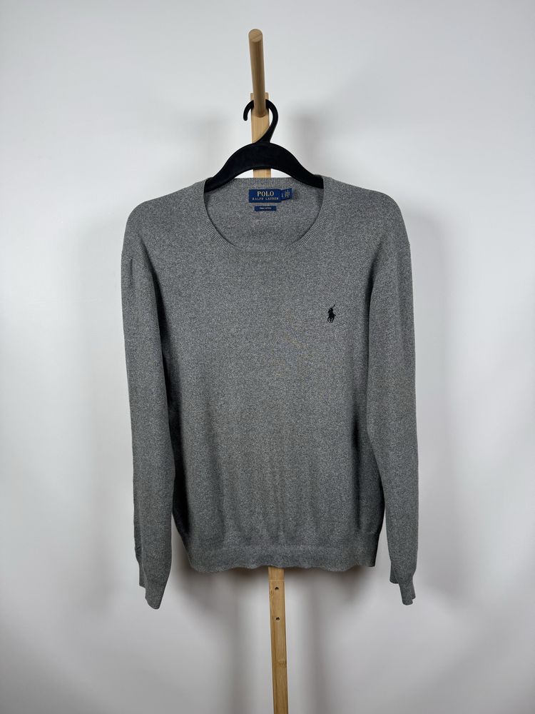 Polo Ralph Lauren szary bawełniany sweter L