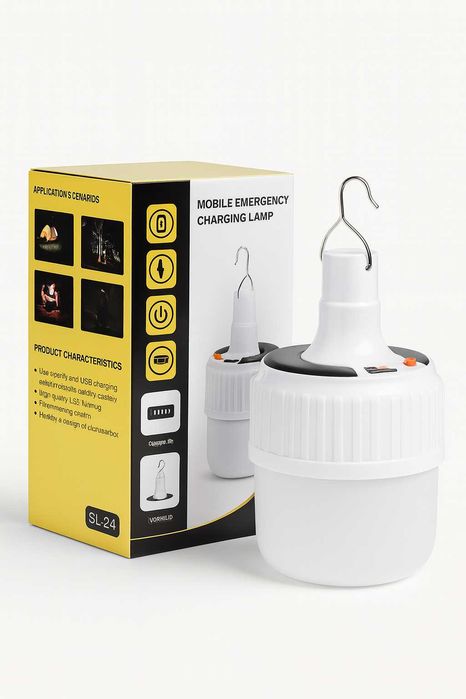 Ліхтарик-лампочка LED з акумулятором та з сонячною панелю 1200mAh