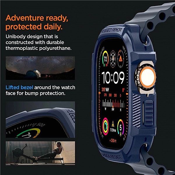 Etui Spigen Rugged Armor na Apple Watch Ultra 1 / 2 (49 mm) - granatow