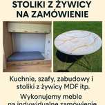 Meble na wymiar • Kuchnie, szafy, zabudowy, biurka + Stoliki z żywicy