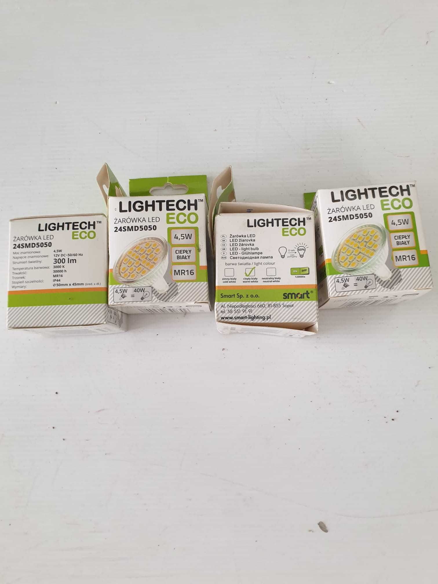 Żarówki Led 4 szt. SMD5050, 4,5 W, MR16 barwa ciepły biały, Tanio!!!