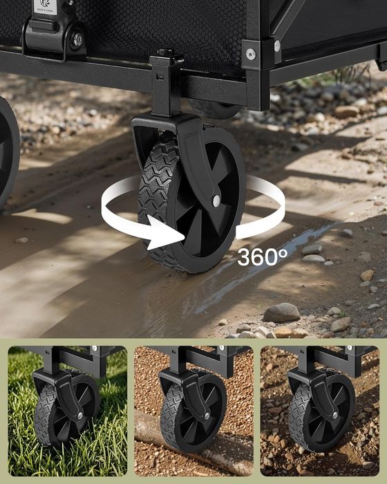 Wózek ogrodowy składany przenośny na zakupy pojemnik na kółkach