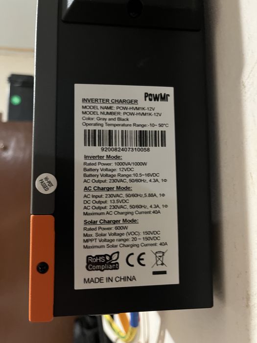 Гібридний Інвертор PowMR POW-HVM1K-12V 1000w