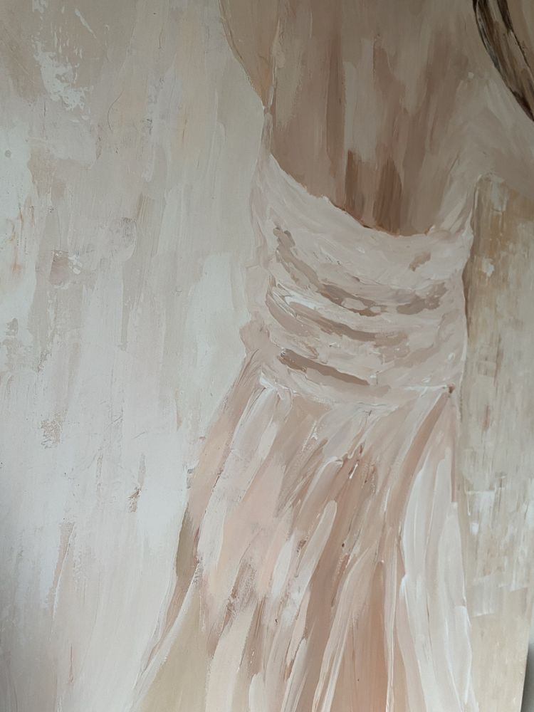 Obraz recznie malowany kobieta w lustrze 60x90