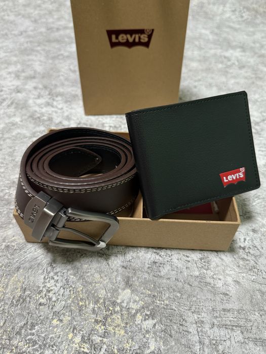 Подарочный набор Levi’s кошелек + ремень в подарочной коробке