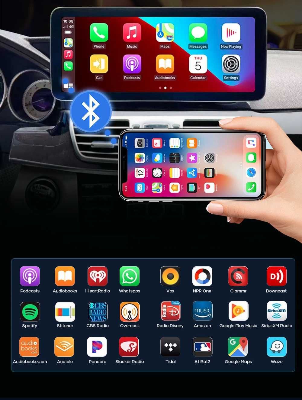 CarPlay Android Radio DAB+ USB GPS WiFi 4G MP3 Mercedes E W212 NTG4.0