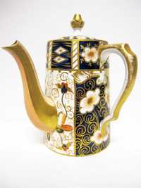 muito raro antigo bule de café em porcelana Imari - Royal Crown Derby