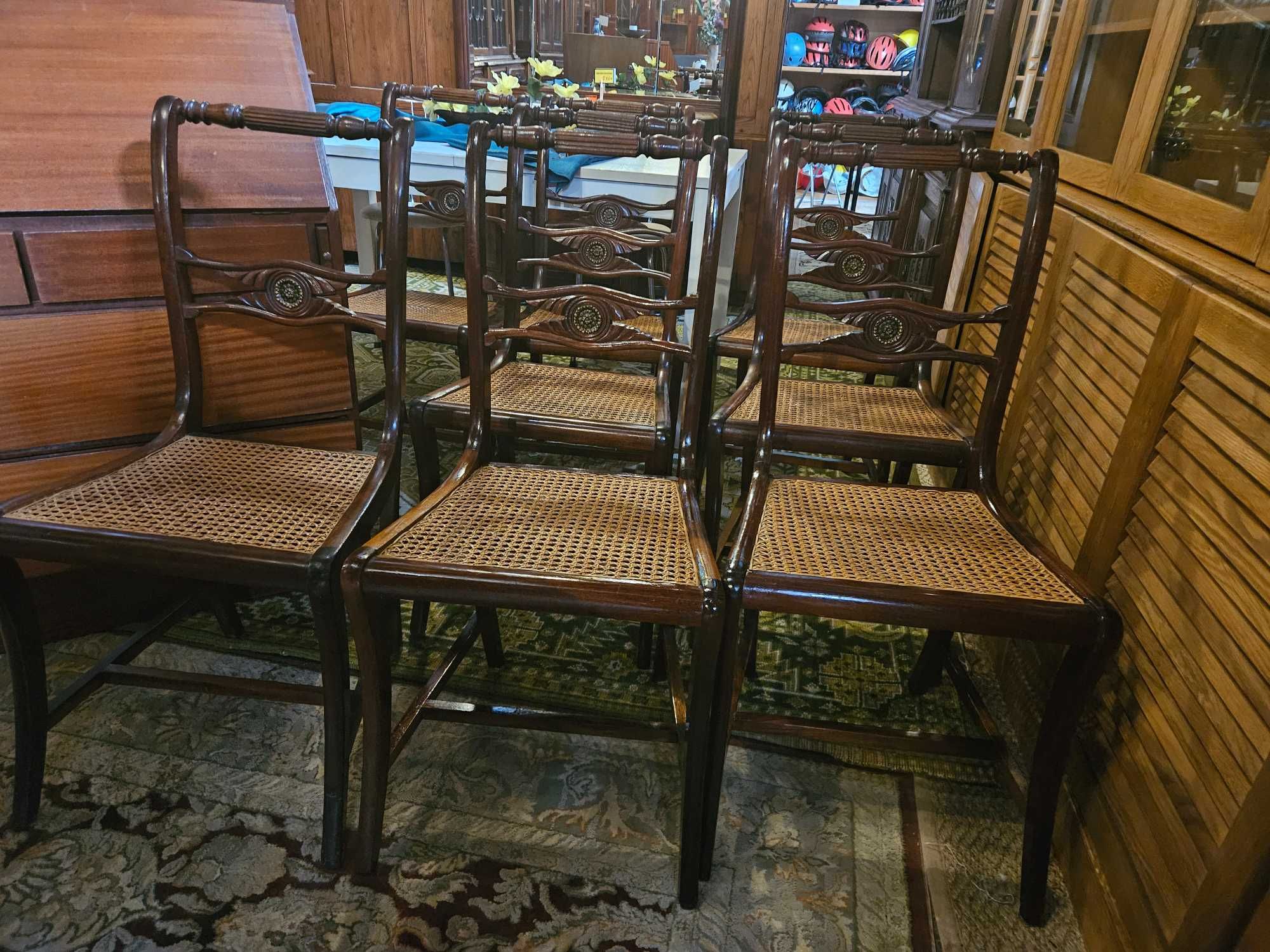 Cadeiras de sala em madeira e palhinha - estilo Imp