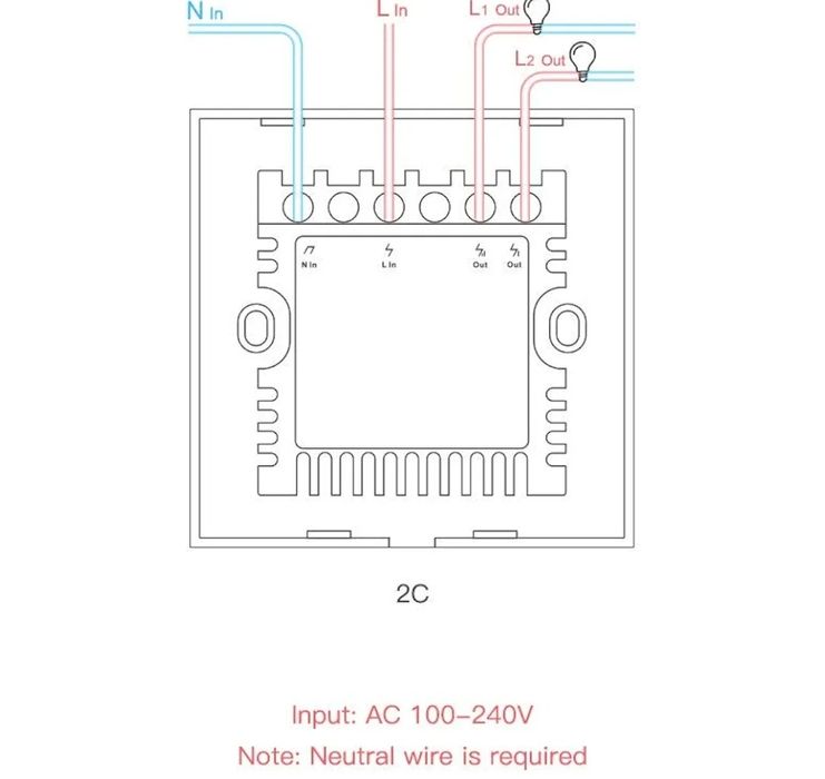SONOFF T1UK2C - inteligentny włącznik WiFi+RF ścienny , Alexa, Google