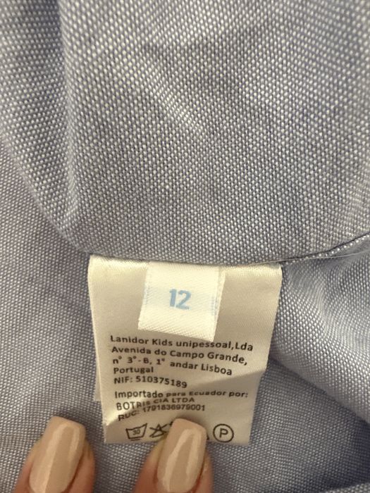 Camisas Lanidor Oxford Azul e Branca 12 anos