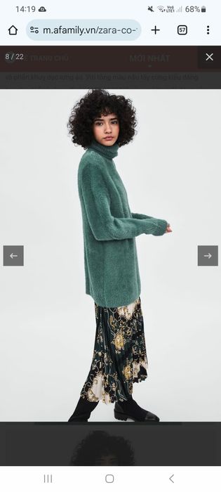 Женский джемпер свитер Zara knit M пуловер  альпака шерсть