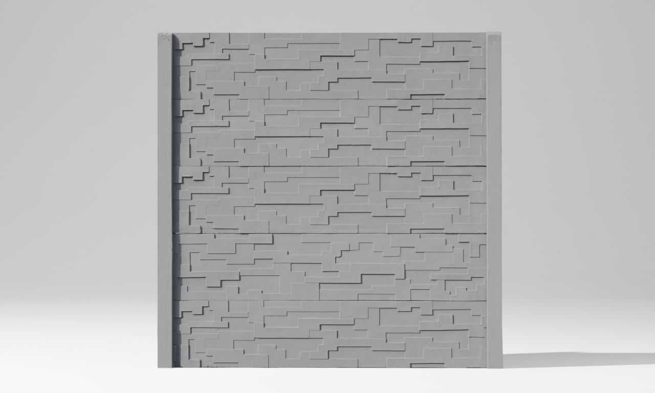 Ogrodzenie betonowe, płyta betonowa pełna, wzór GRAF, 40x200cm