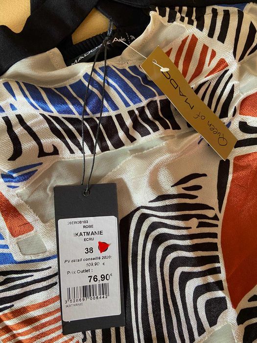 Vestido estampado e cruzado tam. 38