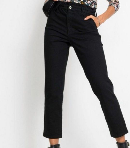 Jeansy czarne plus size 3/4 rozm. 50