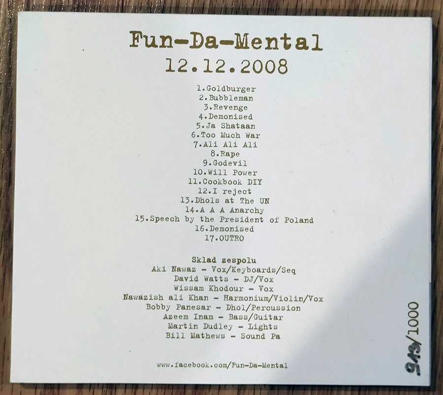 FUN-DA-MENTAL – Live In CDQ (2008) No.4 (nr płyty 913/1000)