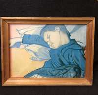 Obraz, Wyspiański, Śpiący Mietek, stary obraz, retro, fotografia obraz