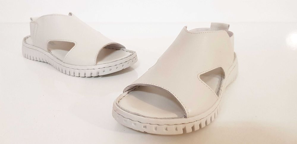 Sandały damskie Manitu skóra, białe, komfort rozmiar 36,37,38,39,40