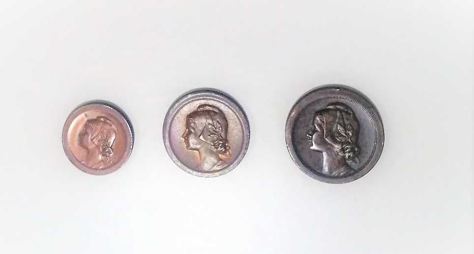 Moedas 5 centavos 1924, 10 centavos 1925, 20 centavos 1924
