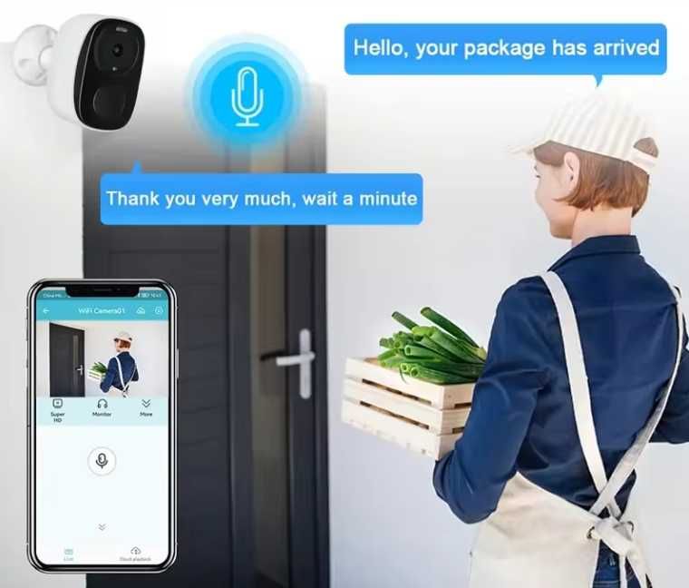 Câmara videovigilância sem fios Wi-Fi