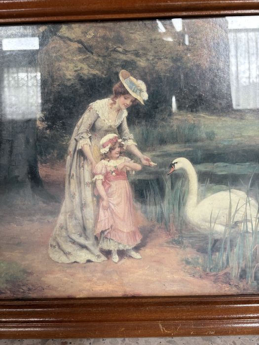 Quadro de senhoras e cisne