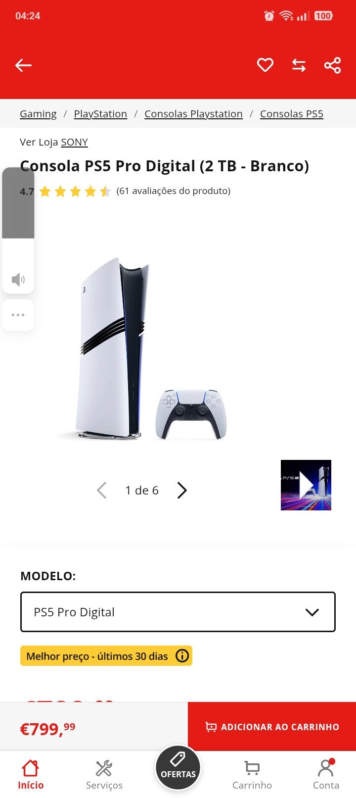 PS5 Pro 2tb praticamente nova