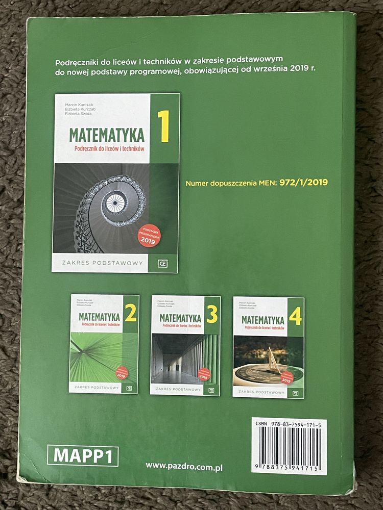 Komplet książek do matematyki klasy 1-4 liceum, poziom podstawowy