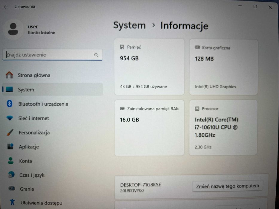 Lenovo ThinkPad X1 Carbon Gen 8 i7 16/1TB SSD FHD Dotyk W11P FV