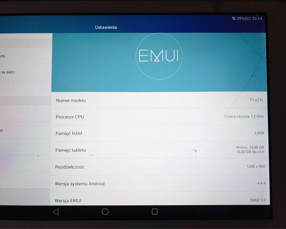 Tablet Huawei 1,6Ghz 1GB ram 16GB pamieci