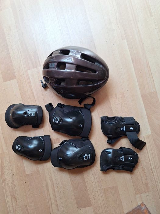 Conjunto de Proteções + Capacete – Joelhos, Cotovelos, Mãos