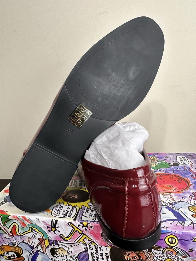 Mokasyny damskie Jeffrey Campbell Velviteen Loafer Red Leather