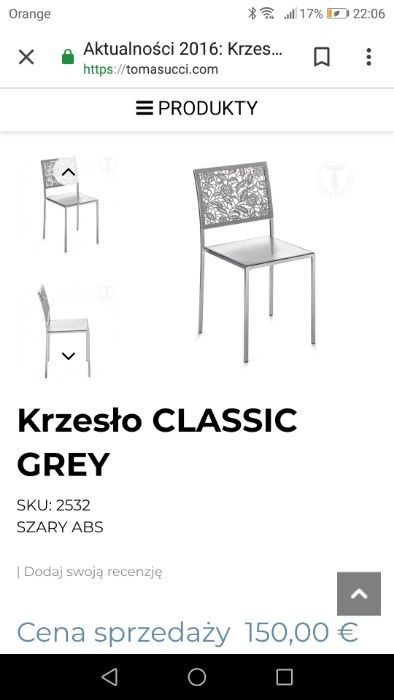 Zestaw Stylowych krzesł - 4x krzesła White