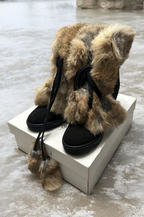 Luksusowe buty zimowe z naturalnym futrem z jenota