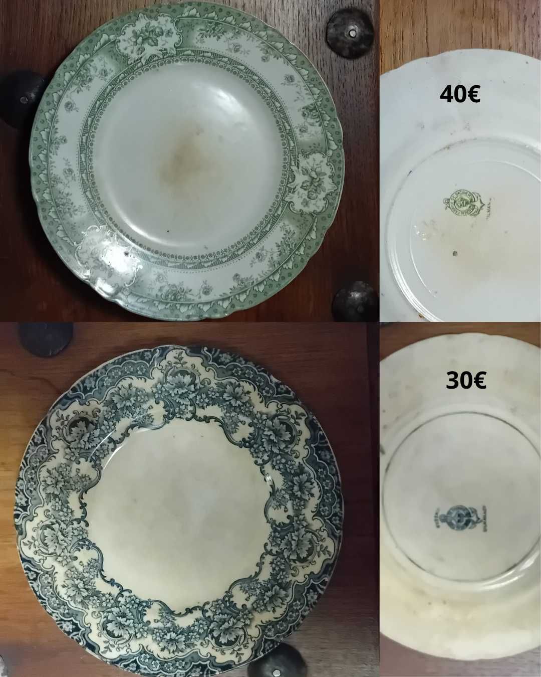 Pratos antigos de coleção