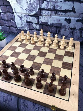 Новые! Деревянные шахматы, шашки. 2 в 1 Массив дерева
