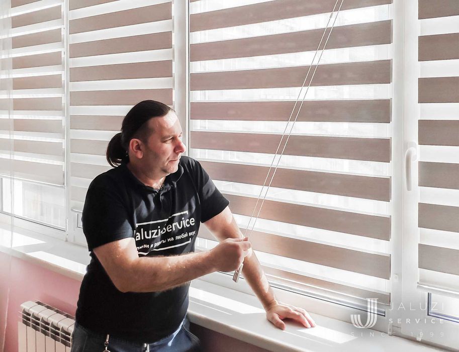 Жалюзи день ночь. Замер, установка! Рулонные шторы, Римские шторы PB-9