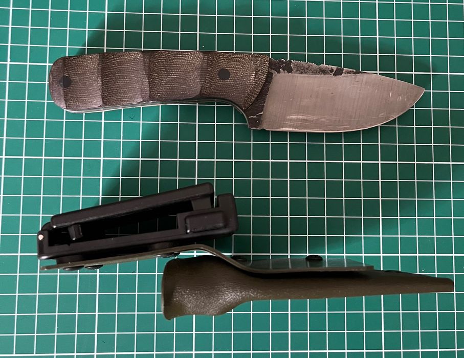 Custom Nóż Bushcraft Full-Tang "M" Micarta Kydex - Używany, W TEREN