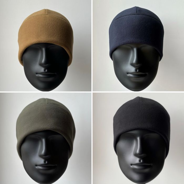 Теплі флісові шапки опт та розріб | Шапка фліс чорна | Шапка синя