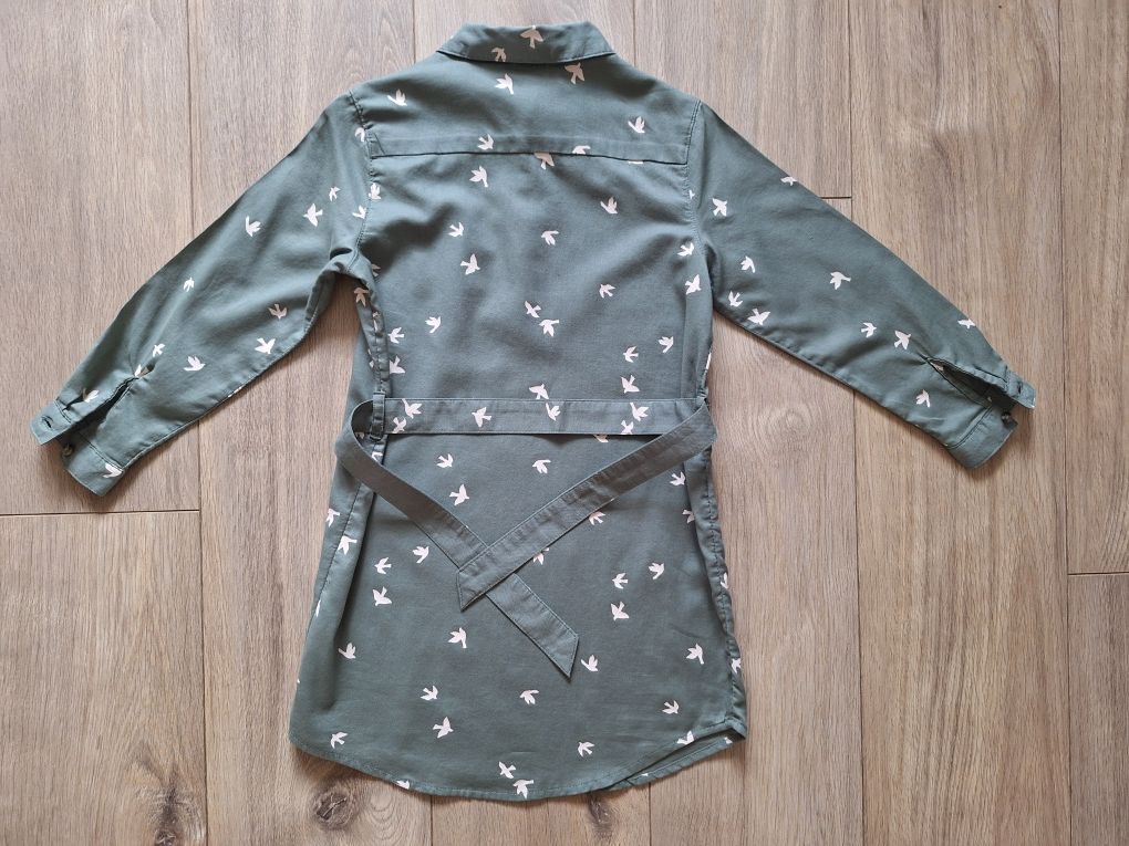 Sukienka szmizjerka tunika H&M  116 khaki
