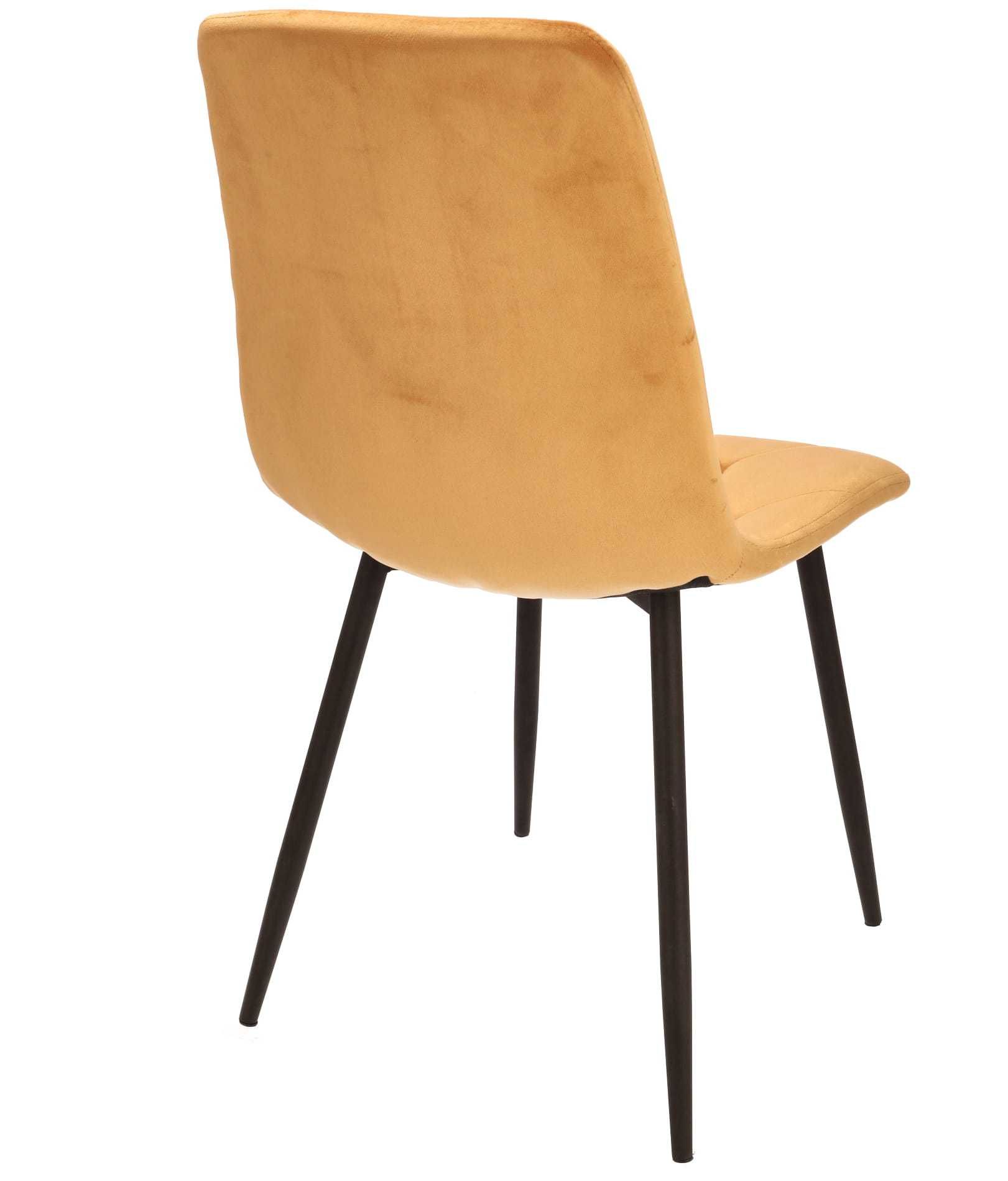 NOWE Krzesło do salonu jadalni tapicerowane welurem PORTO musztardowe