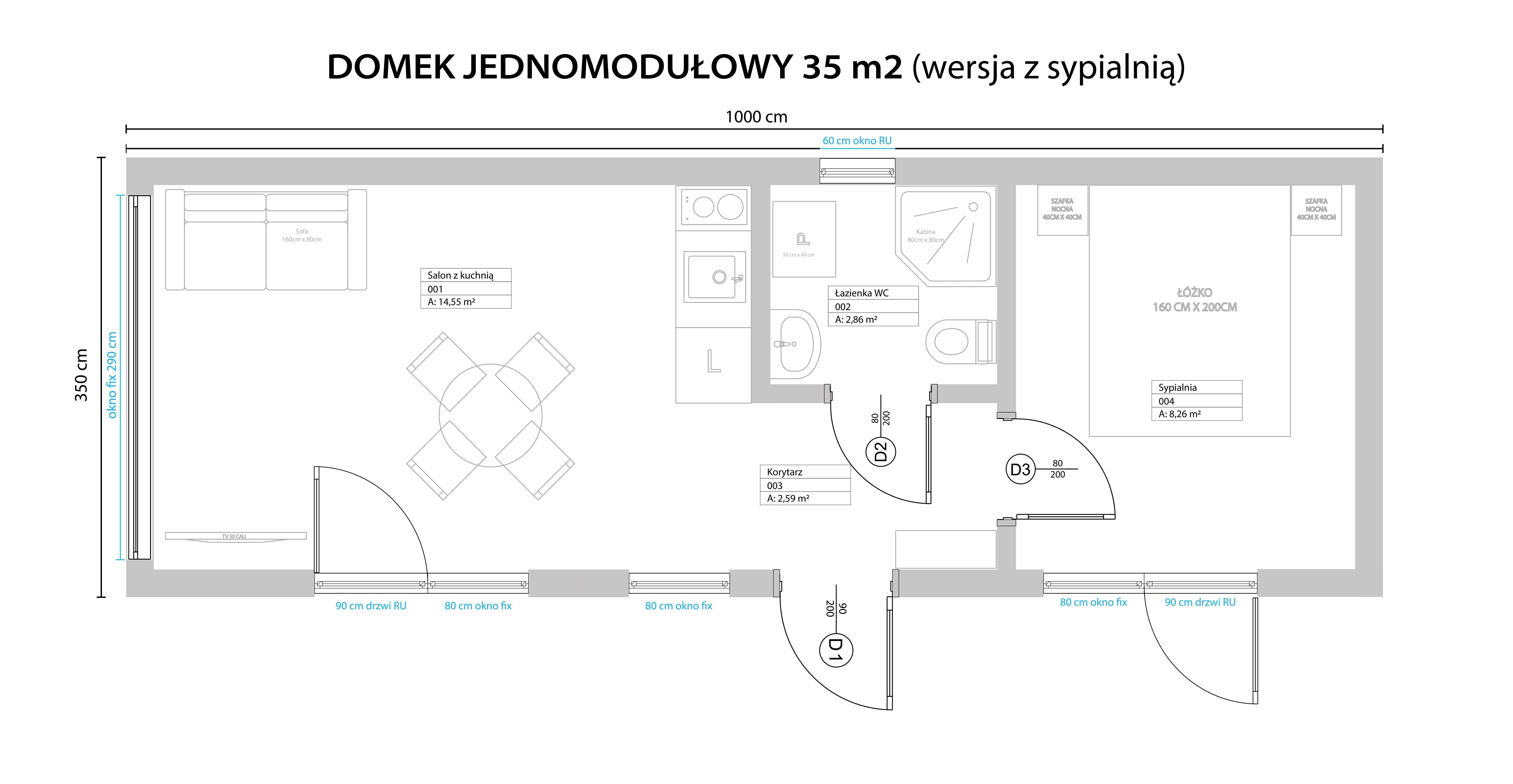 Domek Modułowy 35m² - Mobilny, Drewniany, Całoroczny, Na Zgłoszenie