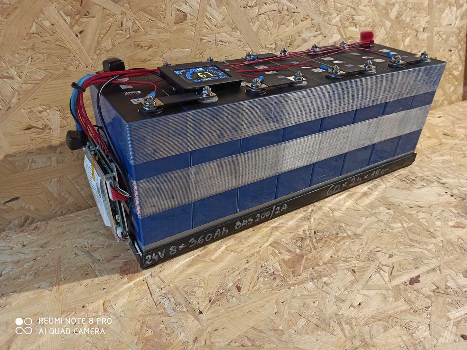 Magazyn Energii 360Ah x 8 x 24V BMS 200A/2A balanser Ogniwa LiFePo4