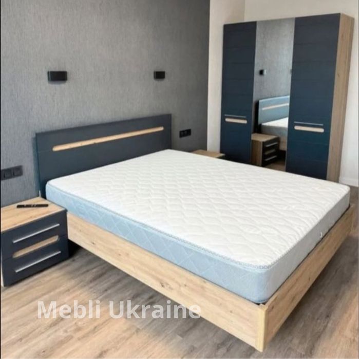 ЛІЖКО двоспальне + МАТРАС каркасний в наявності зі складу в Дніпрі!