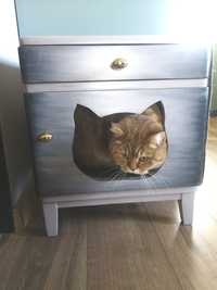 Domek z drapakiem i szufladą dla kota