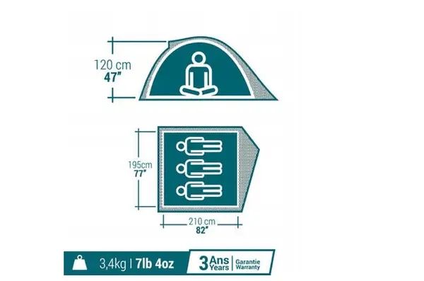 Походная палатка Quechua MH100 3-х местная