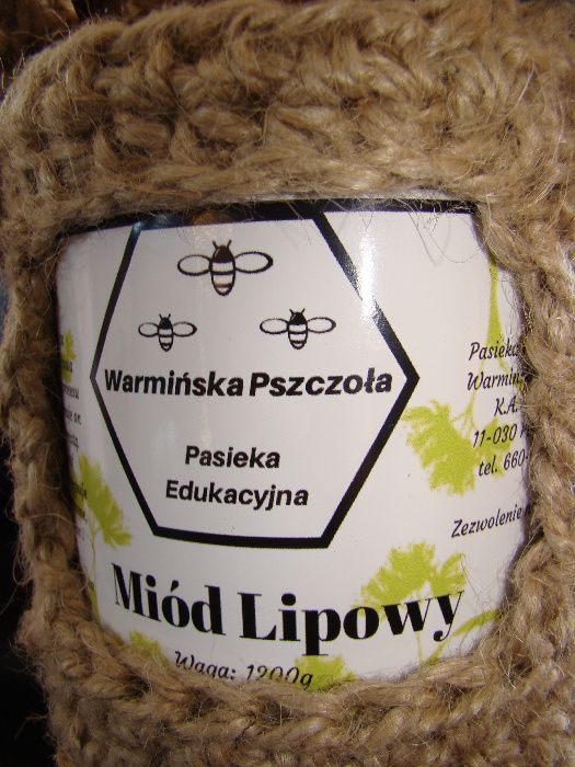 MIÓD W SWETERKU ze sznurka jutowego 1,2KG HANDMADE