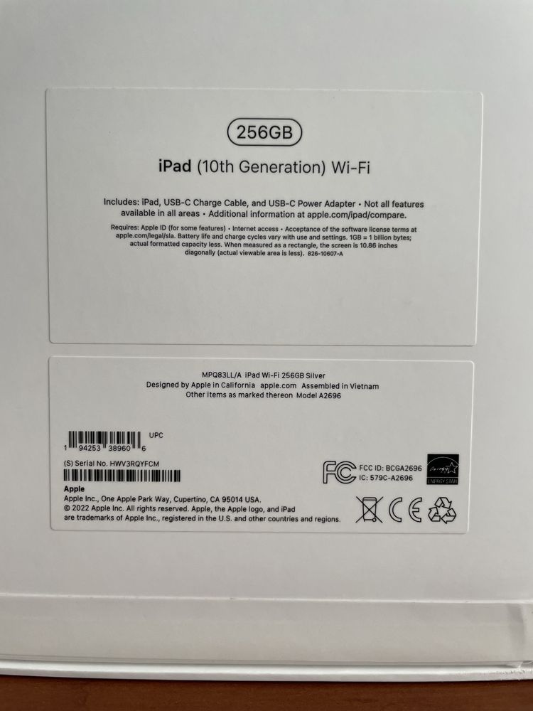 iPad 10gen 256gb WiFi